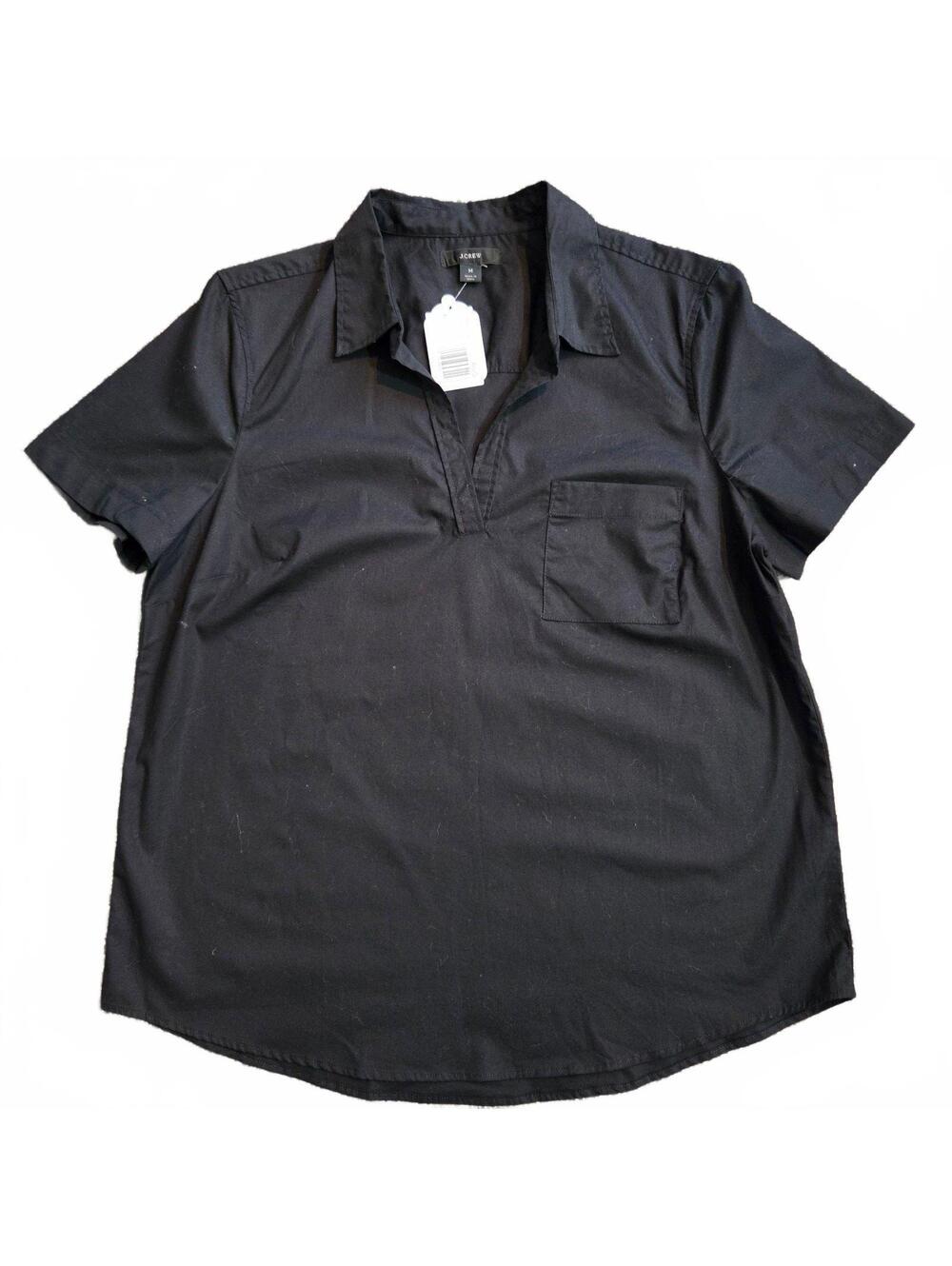 J.Crew Women's Black Short Sleeve Shirt Medium